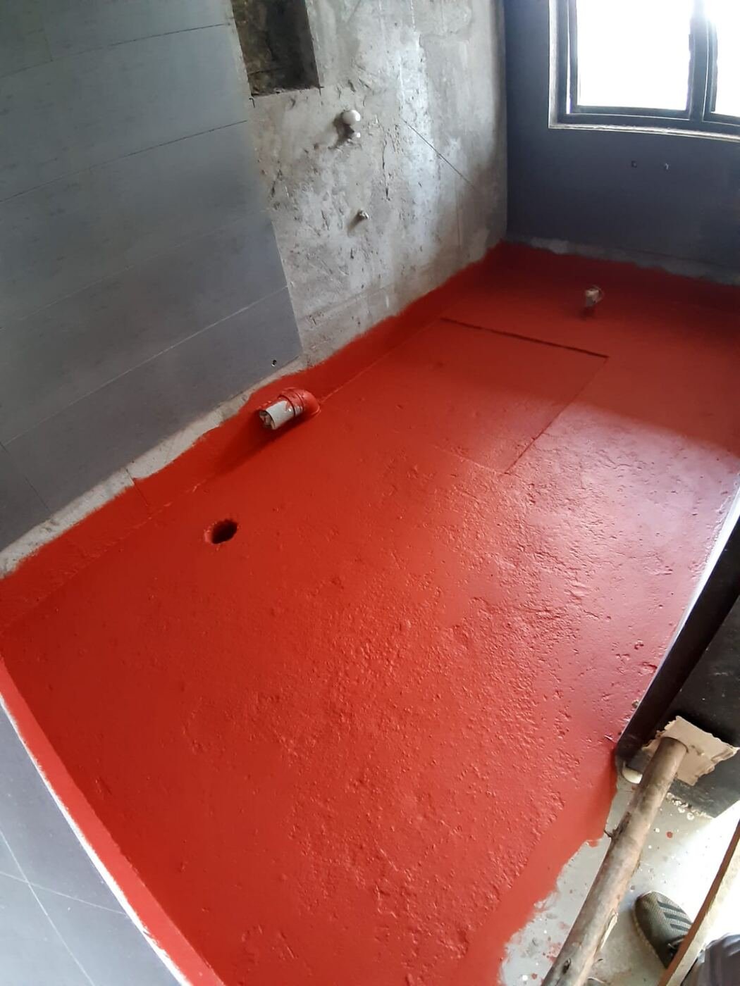 Wet room waterproofing on site