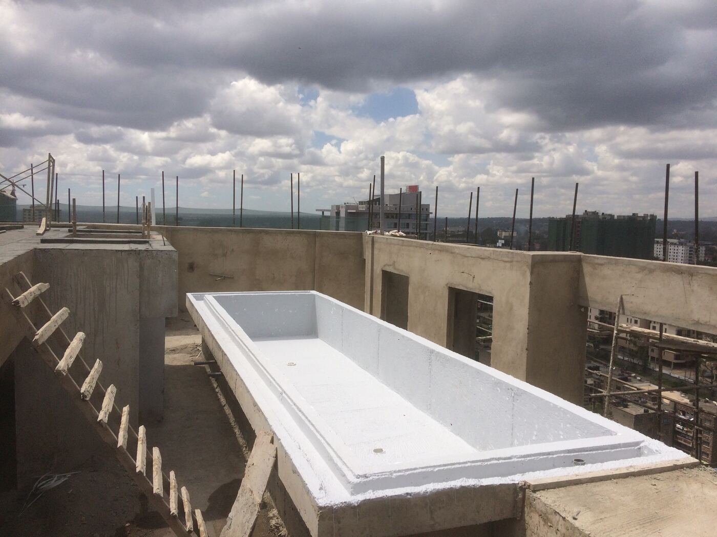 Rooftop pool waterproofing, completed