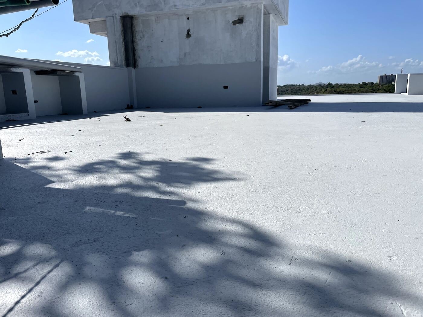 Completed roof terrace waterproofing on site